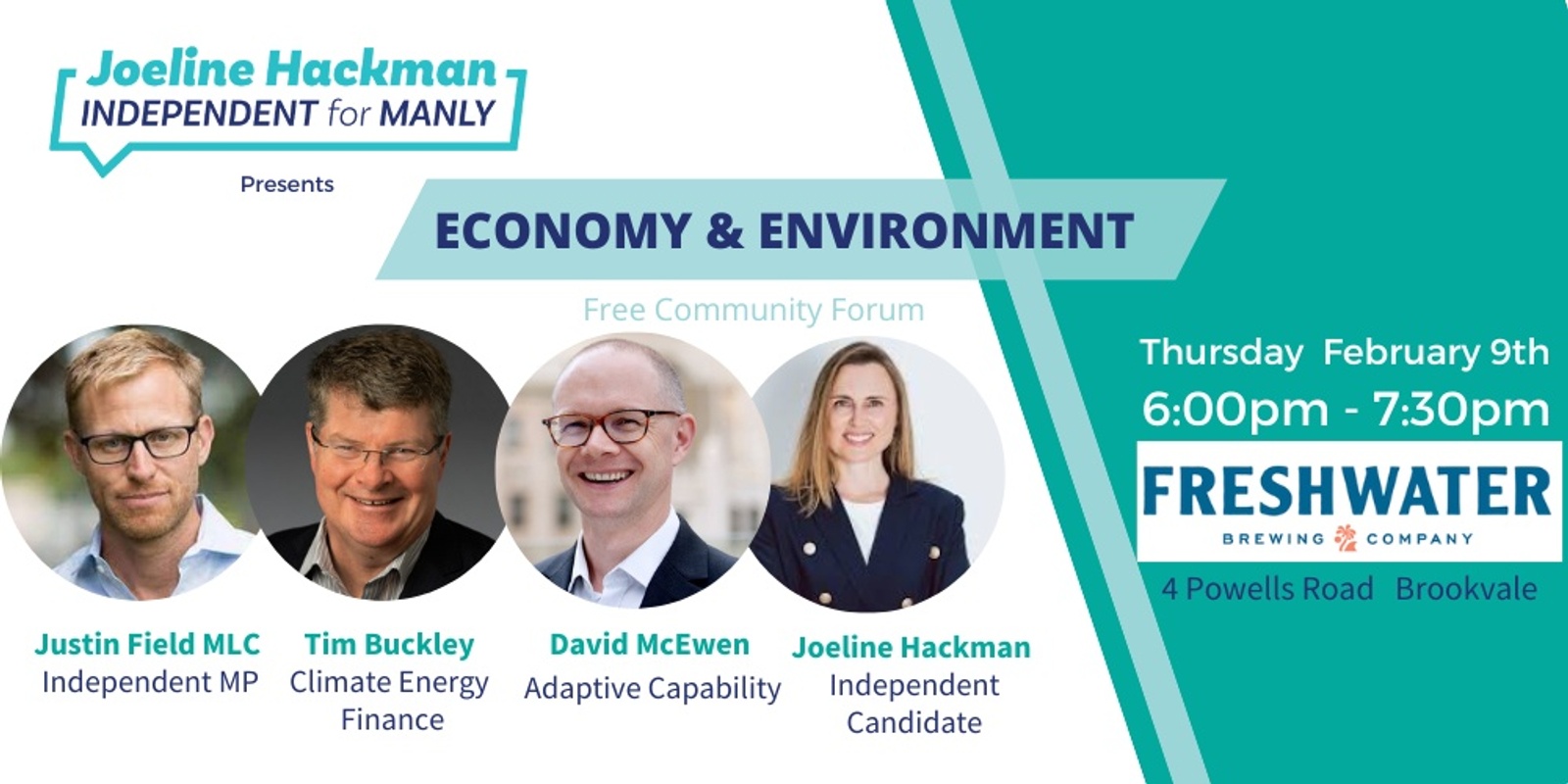 Banner image for Economics and Environment - Community Forum in Brookvale
