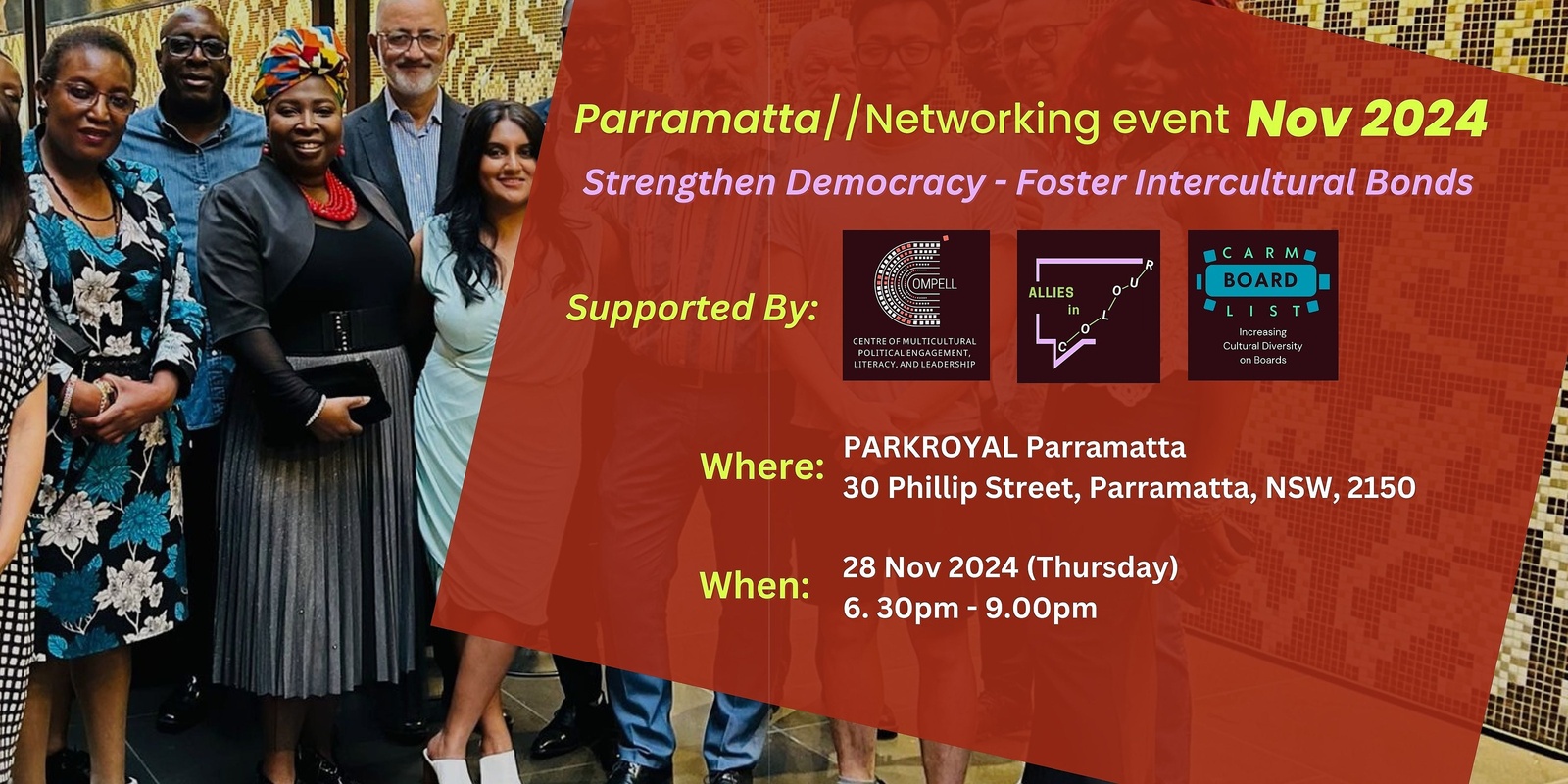 Banner image for Sydney (Parramatta) - Allies in Colour Multicultural Networking Event 2024