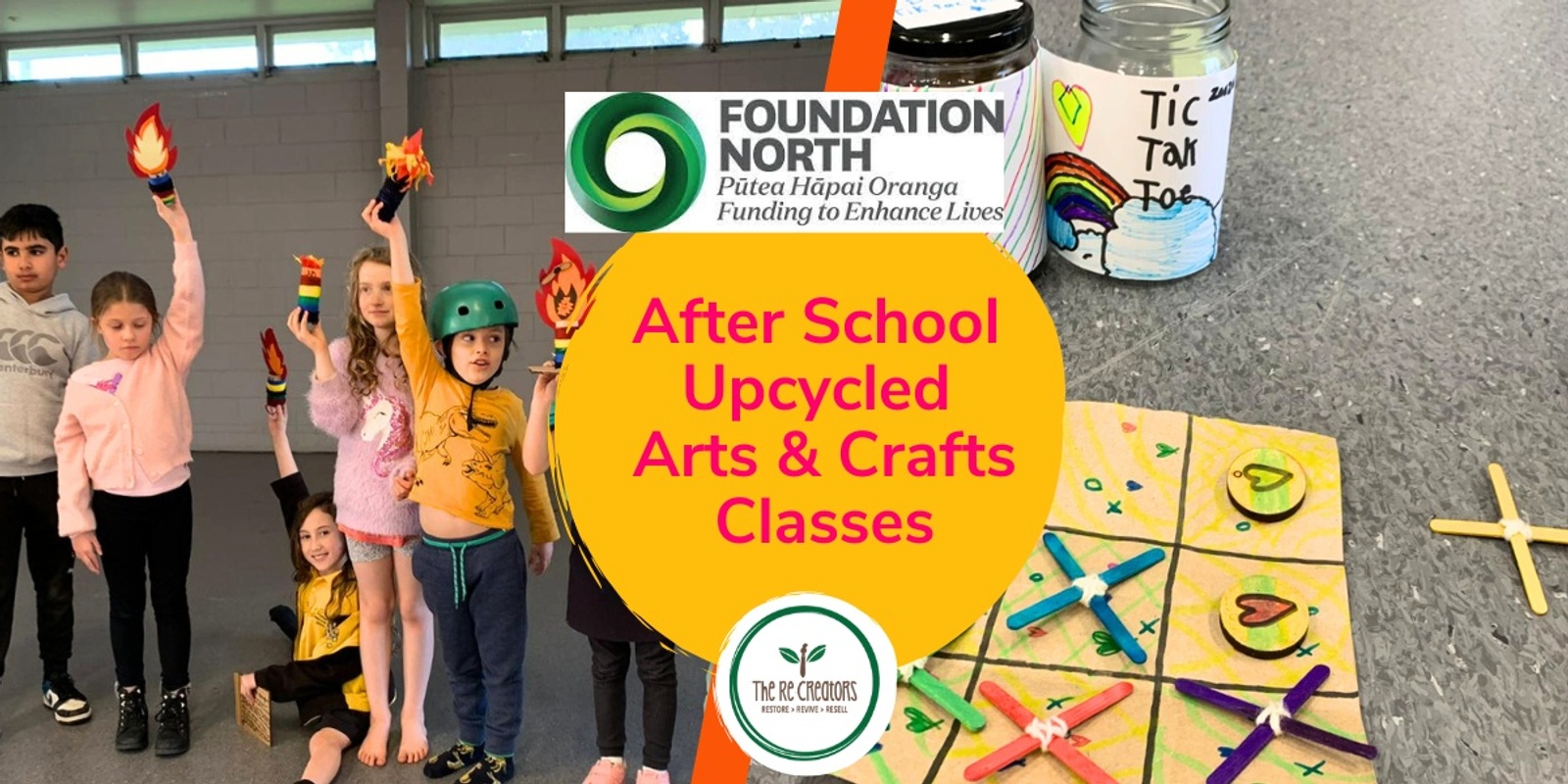 Banner image for Upcycled Arts and Crafts After School Class, Manutewhau Community Hub, Term 4 (8 Weeks), Mondays 21 Oct - Monday 16 Dec, 3pm - 5pm (No class on Labour Day 28 Oct)