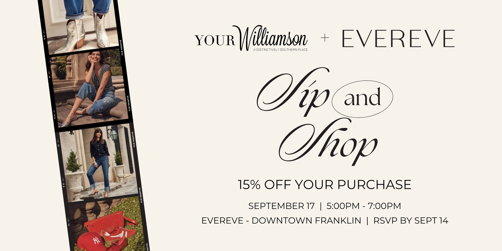 Banner image for YOUR Williamson + EVEREVE Franklin Sip & Shop