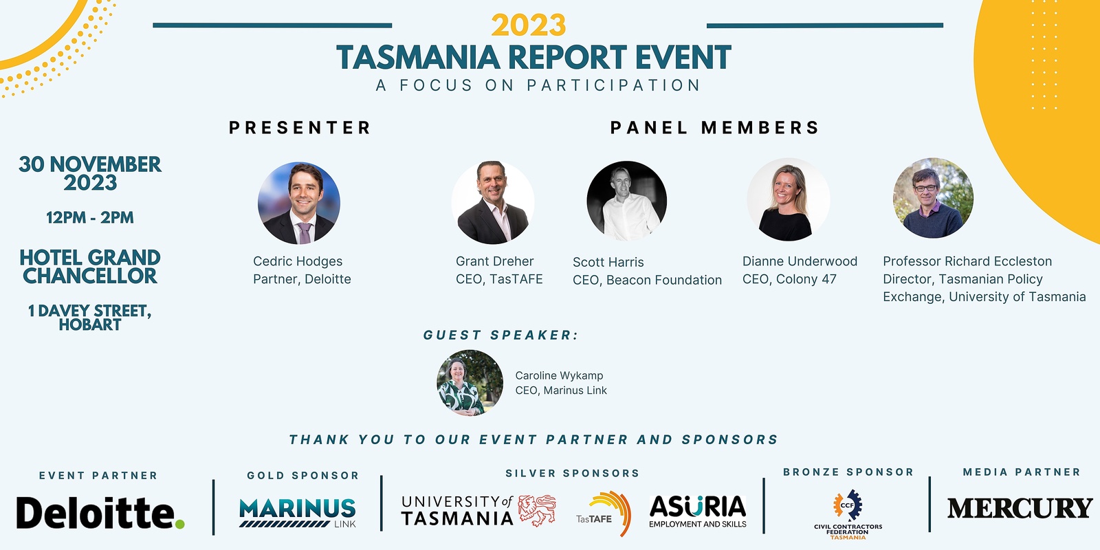 Banner image for Tasmania Report Event - a focus on participation