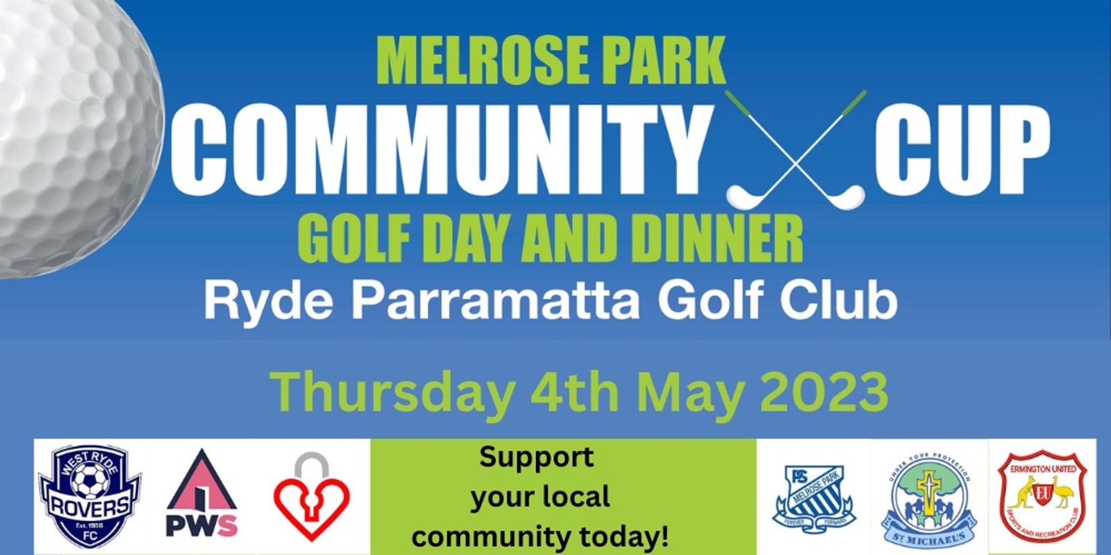 Banner image for Ermington United- Melrose Park Community Cup Golf Day & Dinner 2023