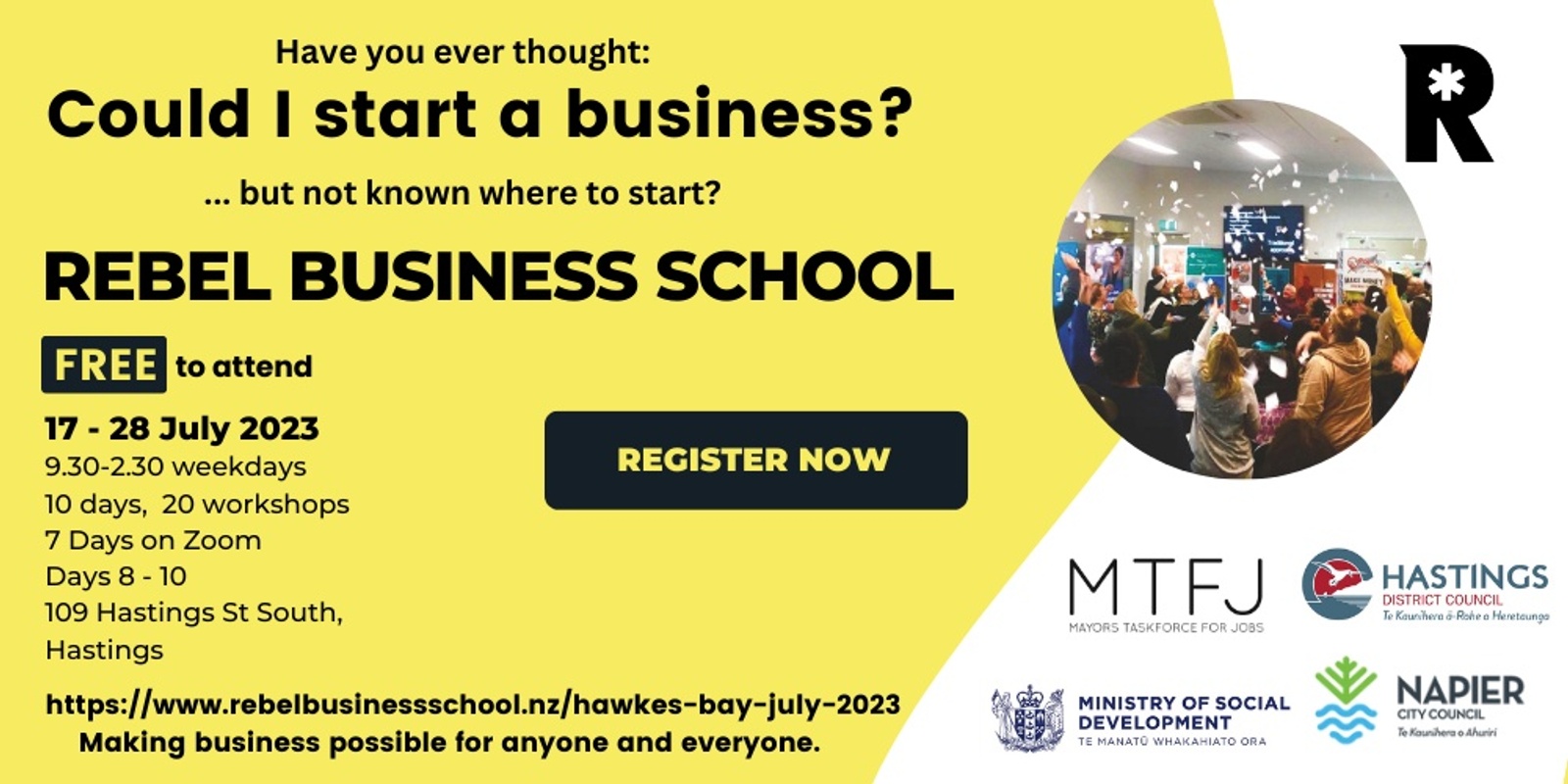 Banner image for Rebel Business School, Hawkes Bay 2023