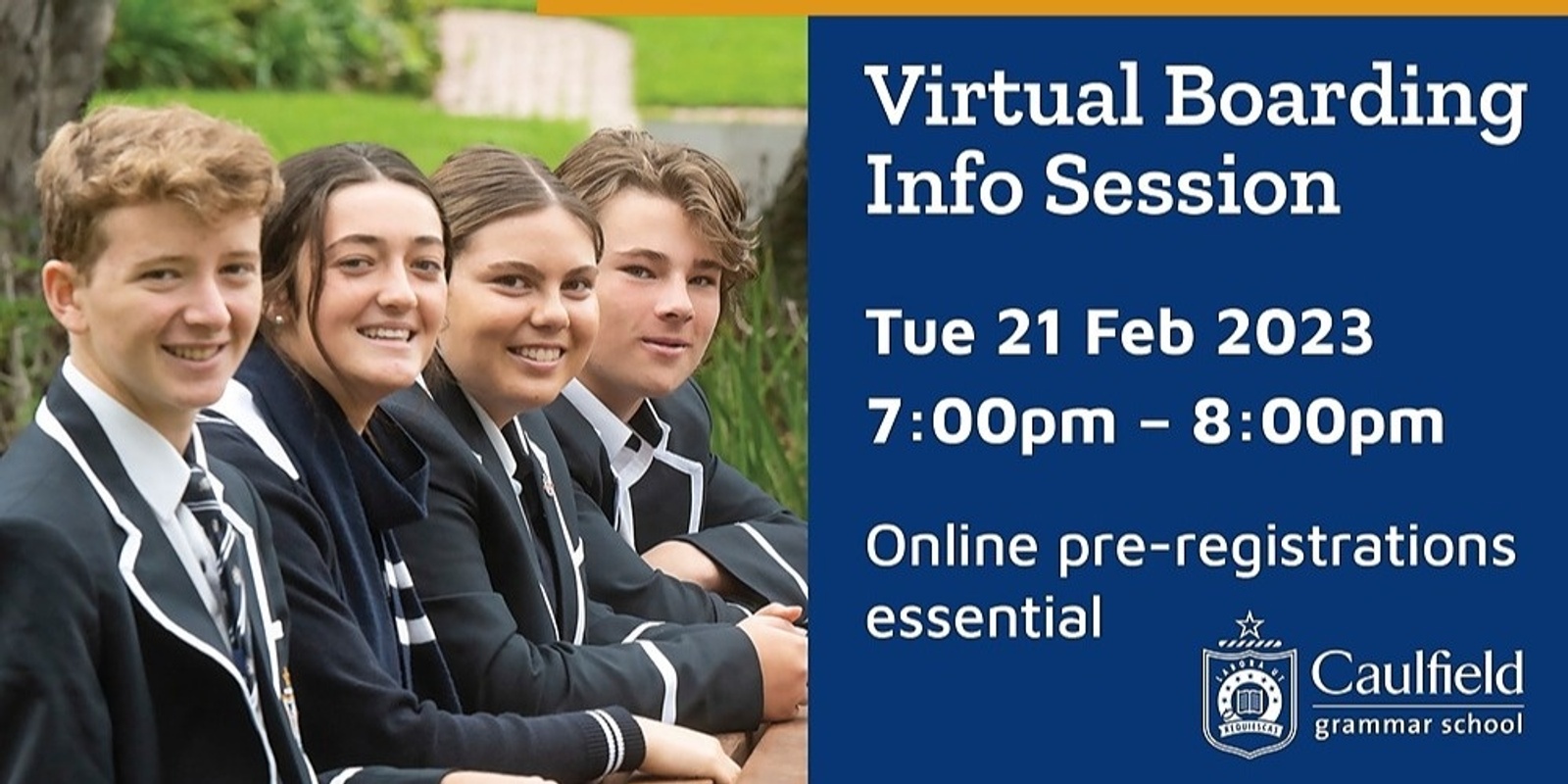 Banner image for VIRTUAL BOARDING INFORMATION SESSION TUE 21 FEB 2023