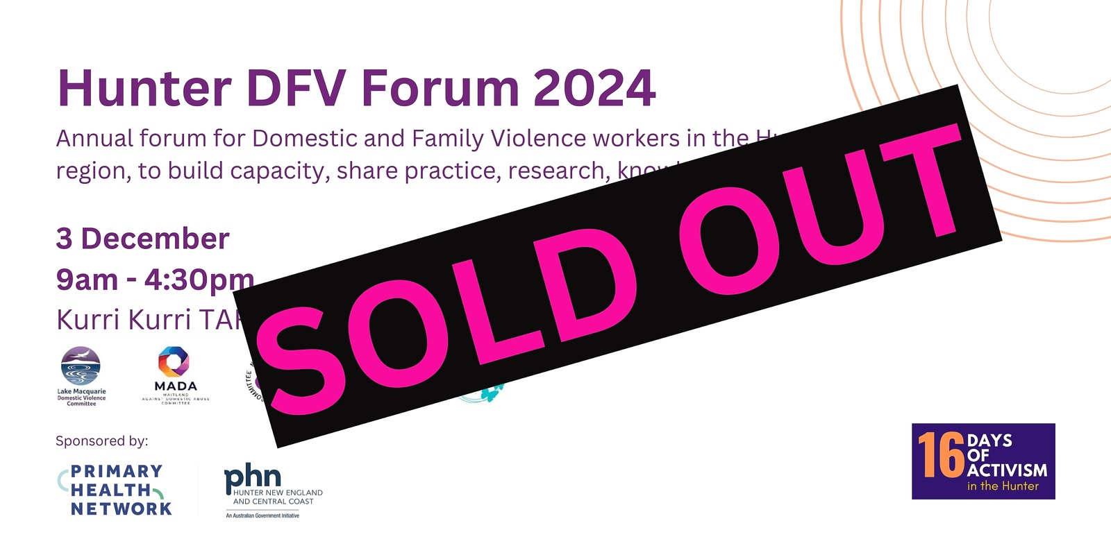 Banner image for Hunter Regional DFV Forum 2024