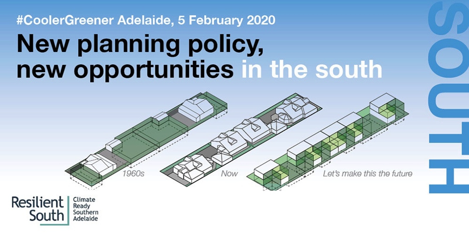 Banner image for Resilient South | #CoolerGreener Adelaide - New planning policy, new opportunities
