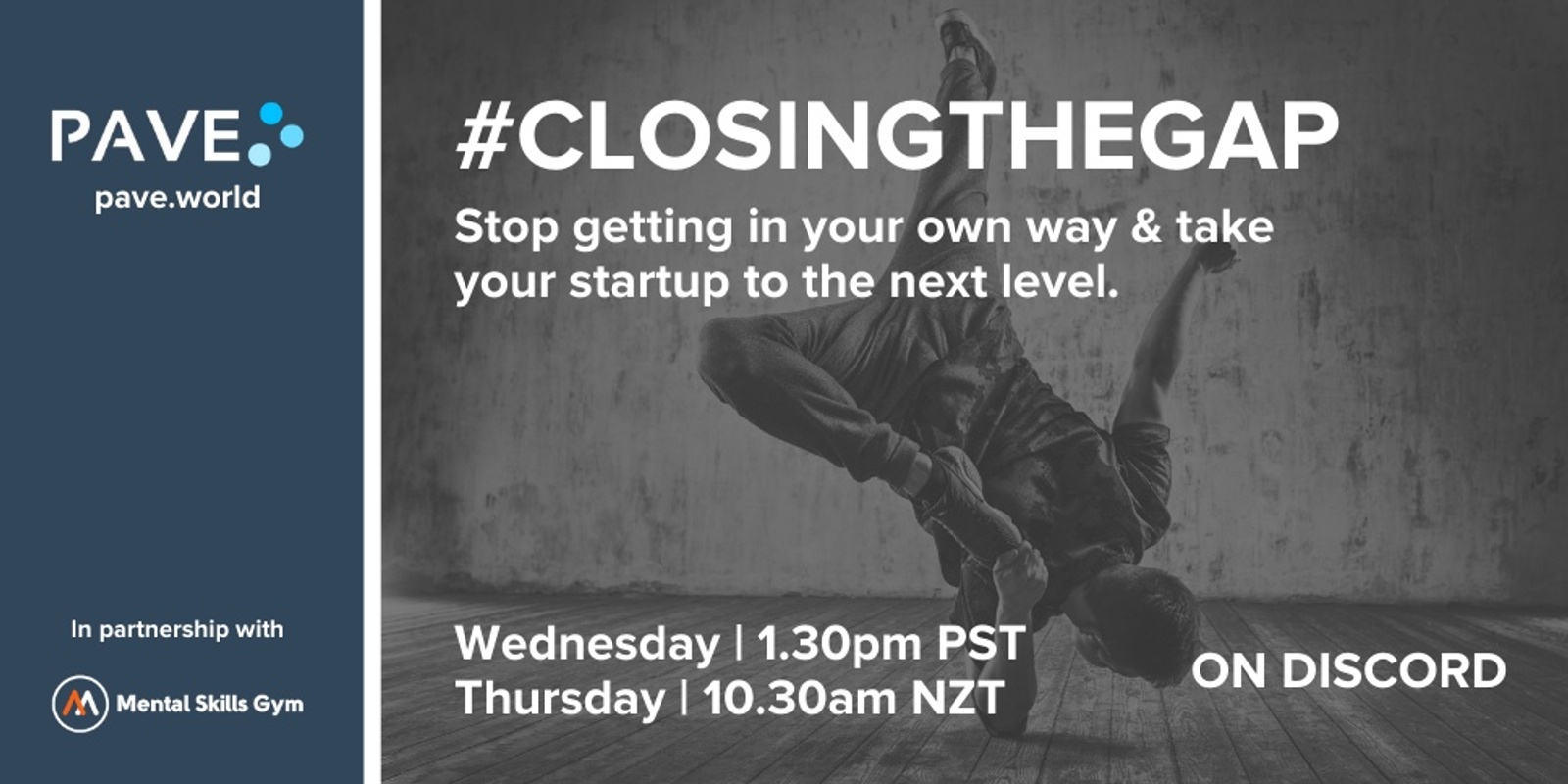 Banner image for For Startup Founders: Closing The Gap with Performance Skills