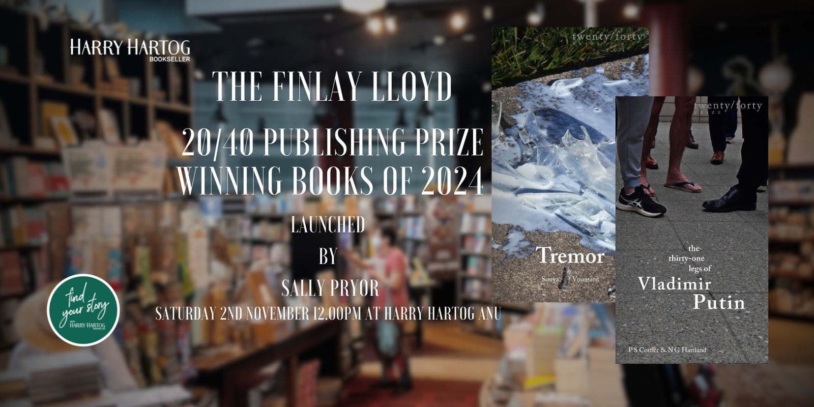 Banner image for The Finlay Lloyd 20/40 Publishing Prize Winning Books of 2024