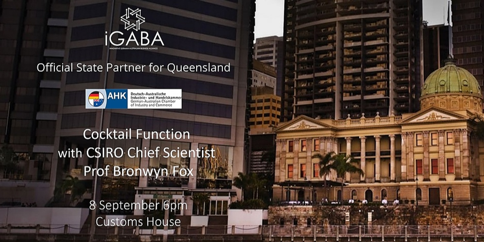 Banner image for iGABA Cocktail Function with CSIRO Chief Scientist