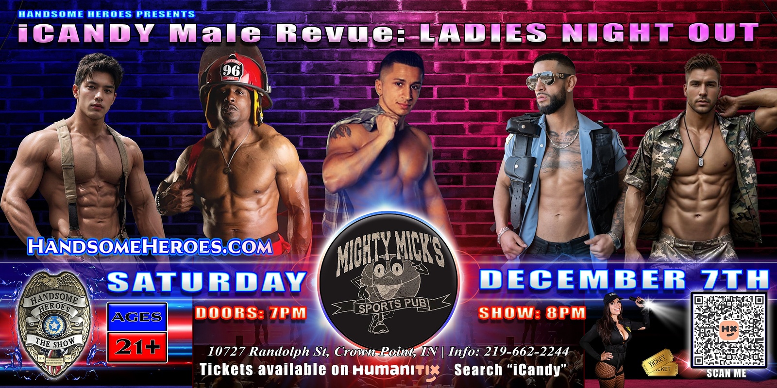 Banner image for Crown Point, IN - Handsome Heroes Presents: iCandy Male Revue @ Mighty Mick's