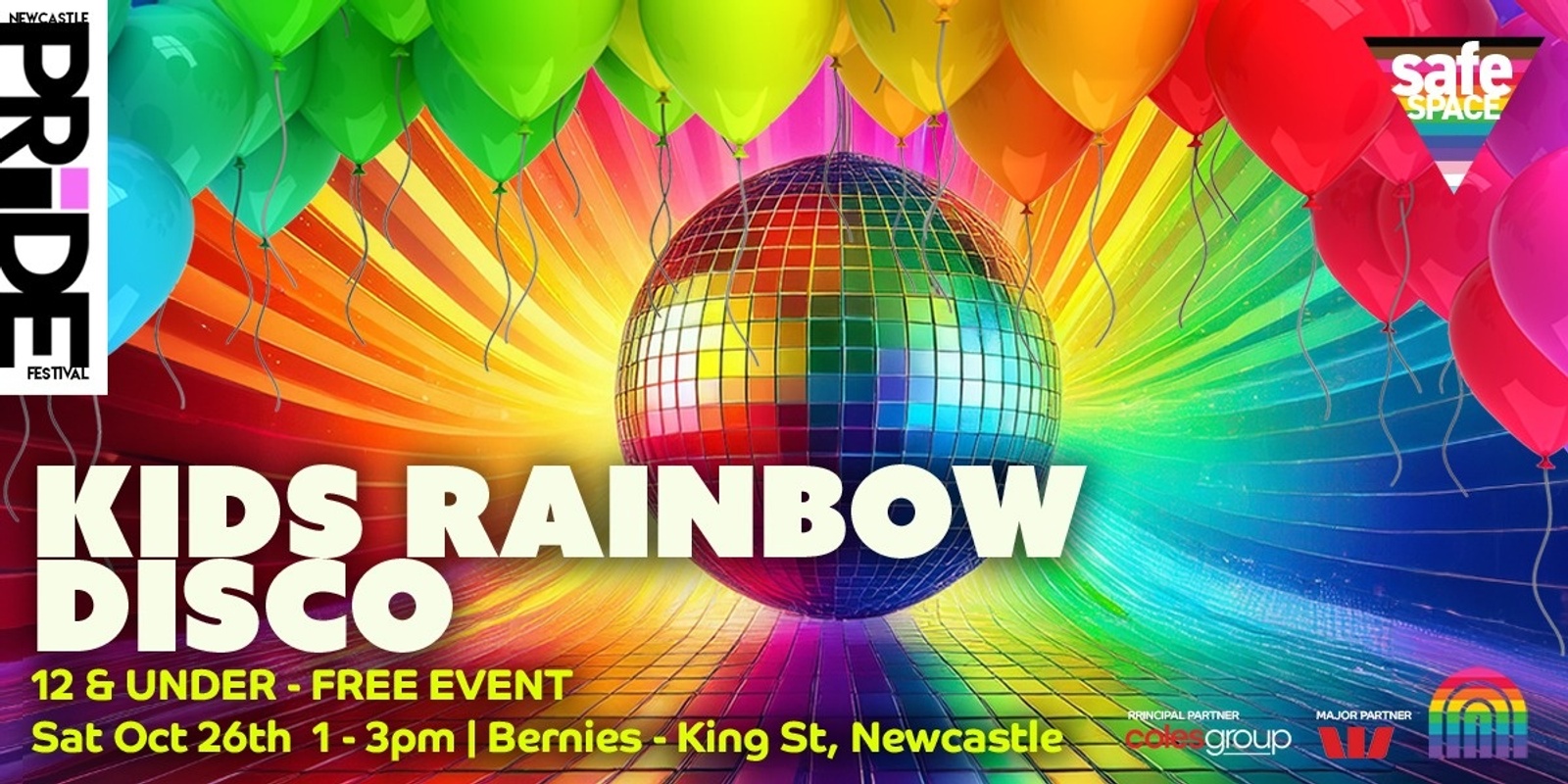 Banner image for Kids Rainbow Disco | Newcastle Pride Festival Launch 24