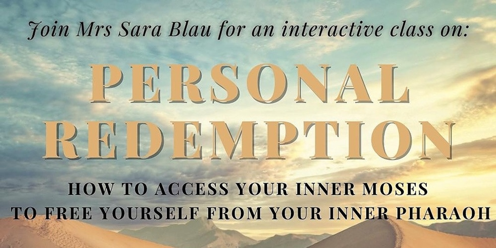 Banner image for Personal Redemption with Sara Blau