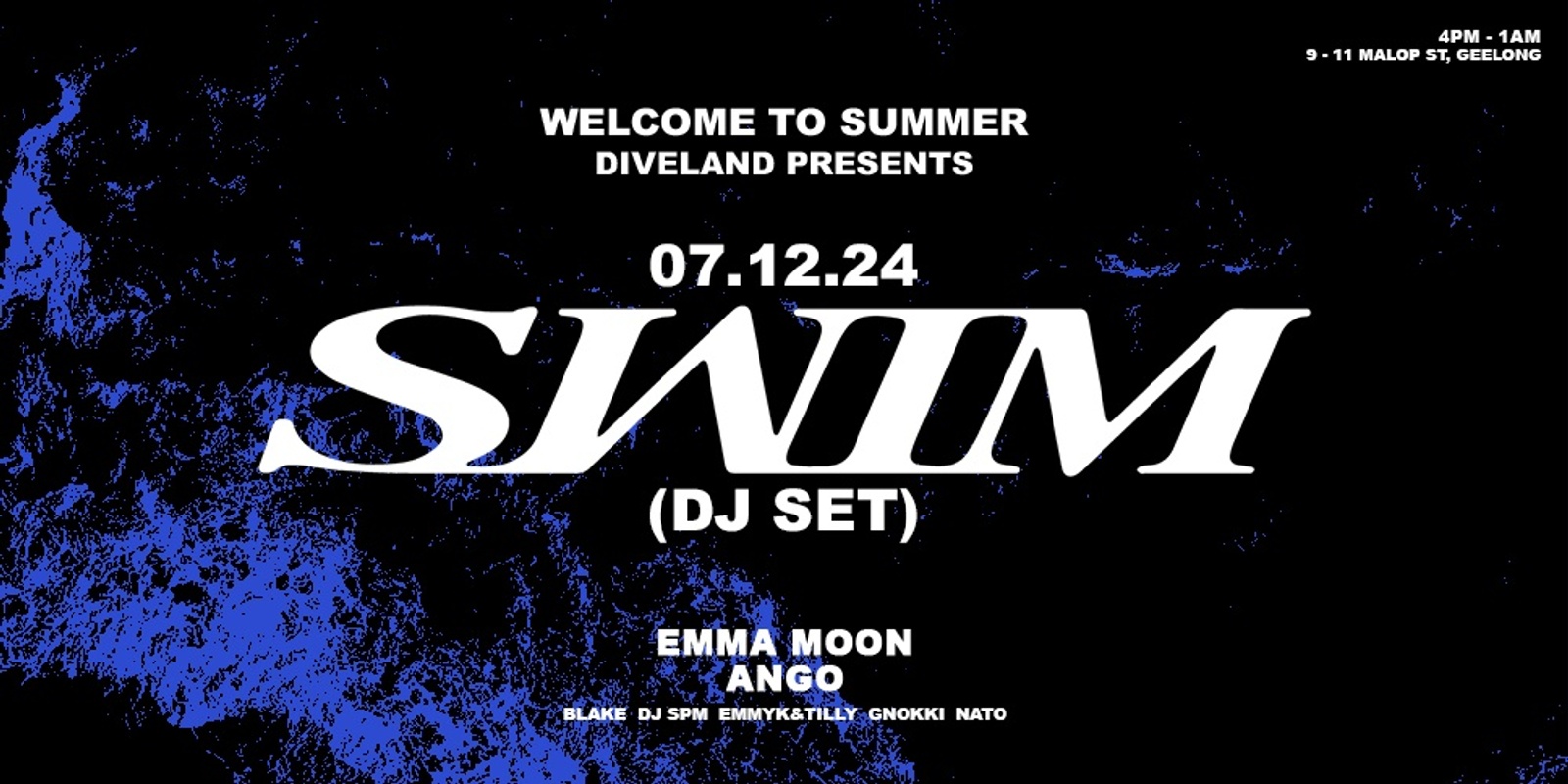 Banner image for DIVELAND PRESENTS: SWIM [Welcome to Summer Carpark Party]