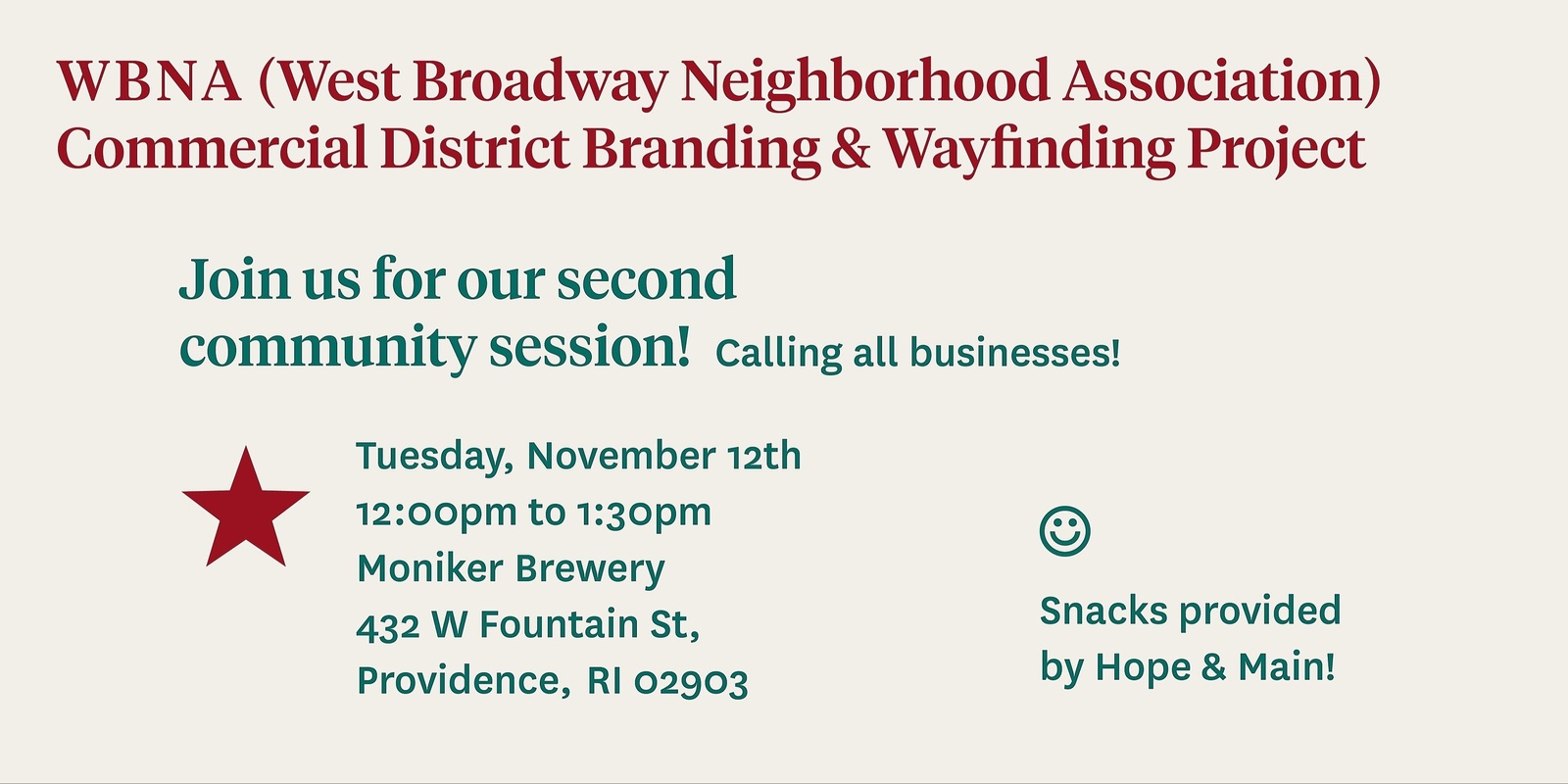 Banner image for WBNA (West Broadway Neighborhood Association) Commercial District Branding & Wayfinding Project — Business Community Meeting