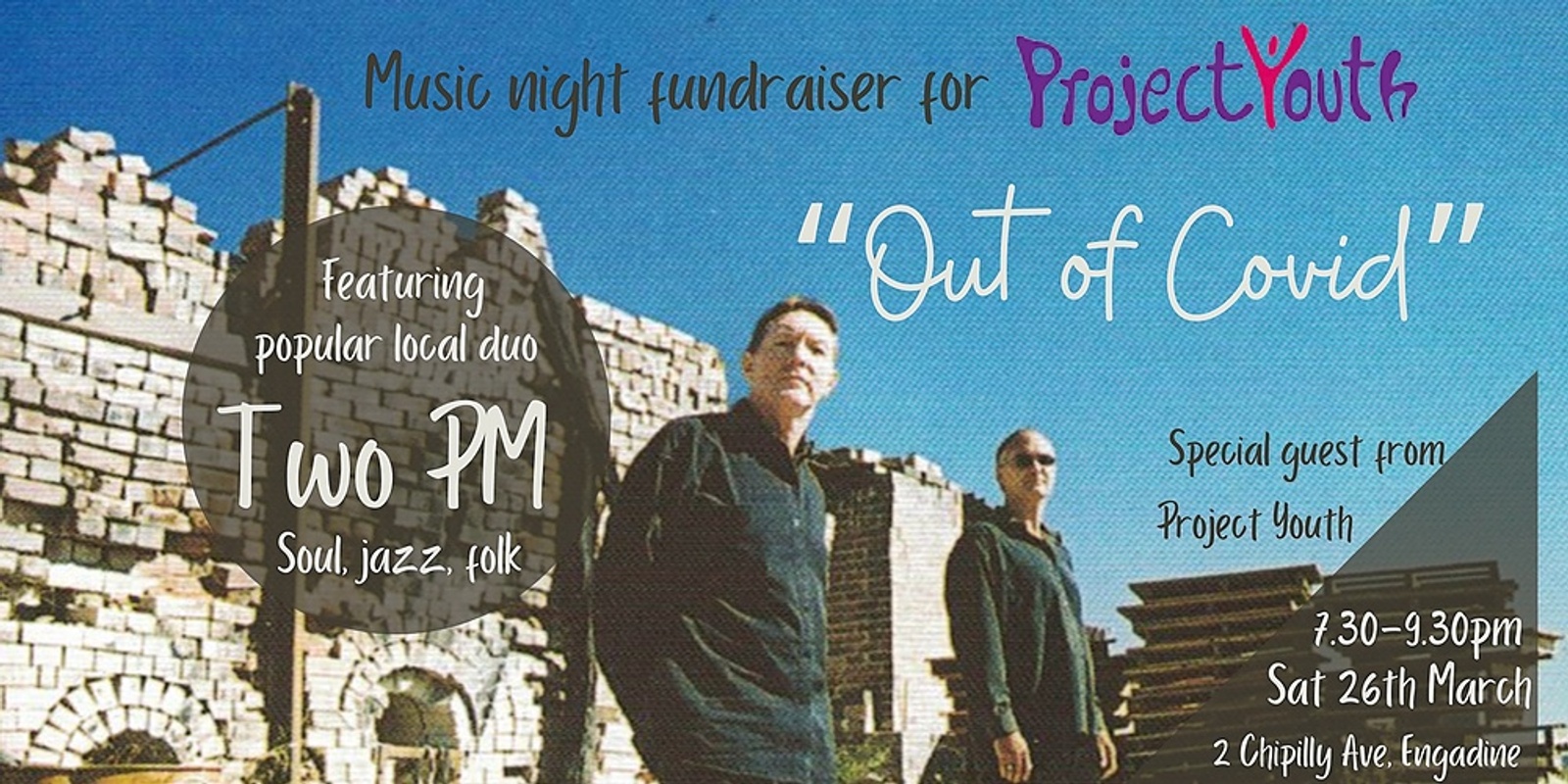 Banner image for “Out of Covid”: a musical fundraiser for Project Youth