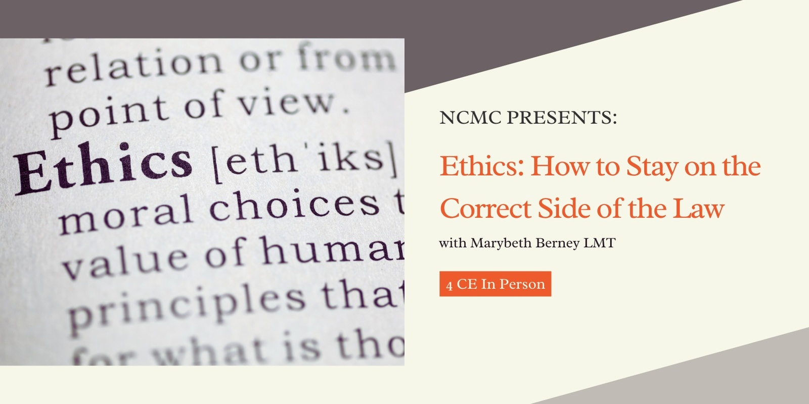 Banner image for Ethics: How to Stay on the Correct Side of the Law