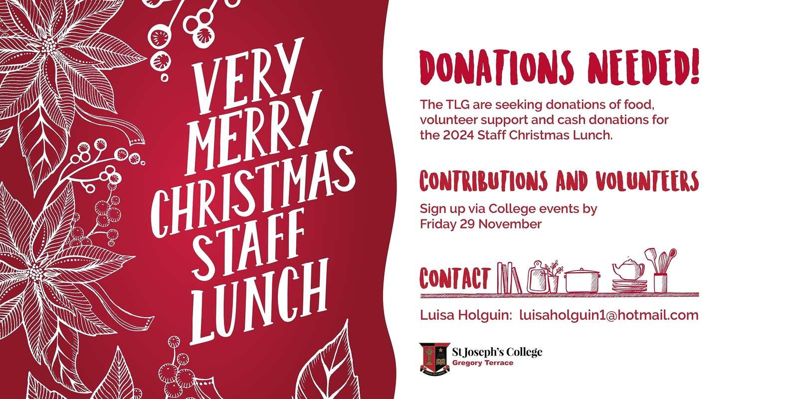 Banner image for 2024 Terrace Staff Christmas Lunch Donations