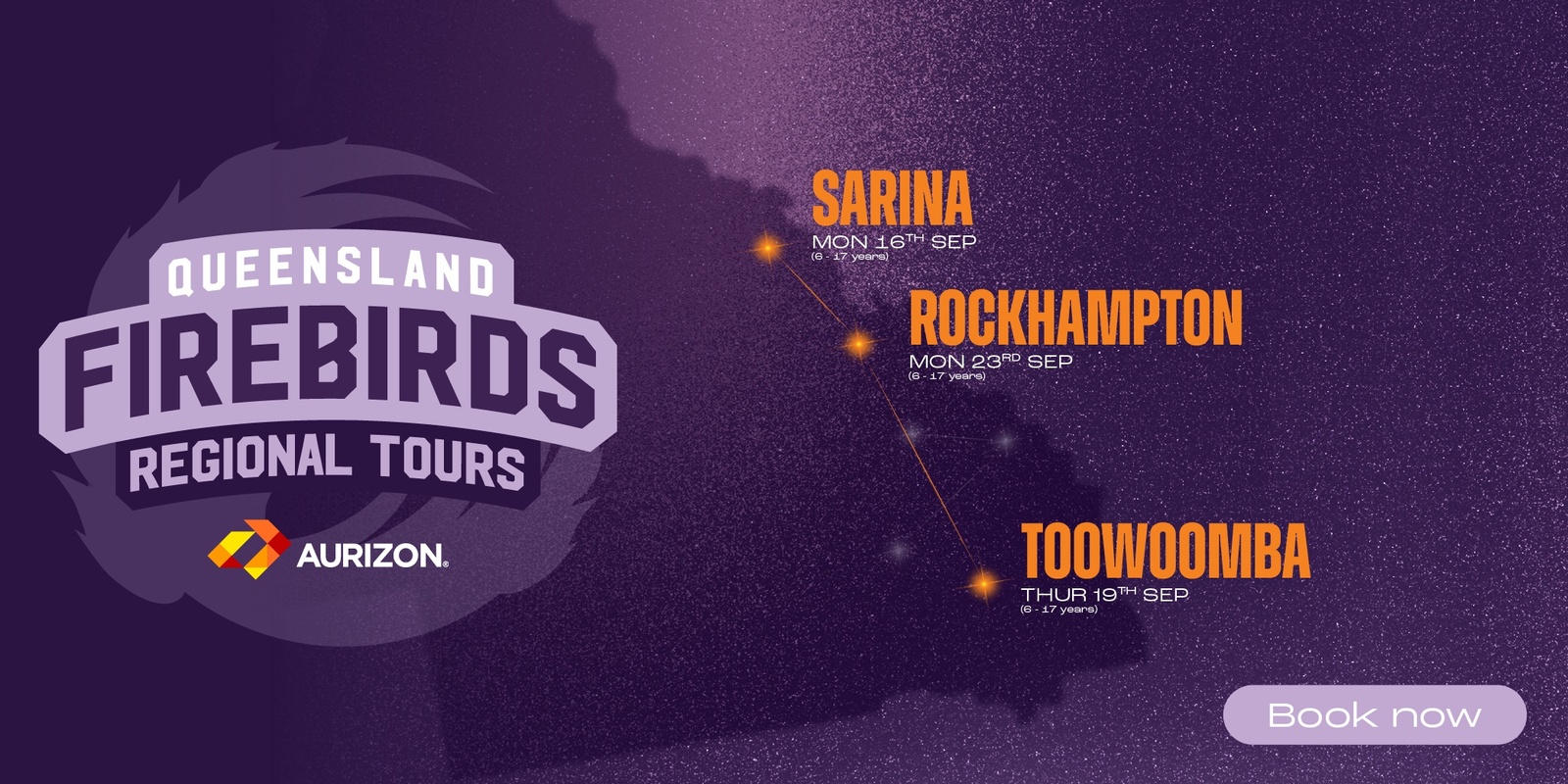 Banner image for Aurizon and Queensland Firebirds - Regional Netball Tour - Rockhampton - 6-17 years