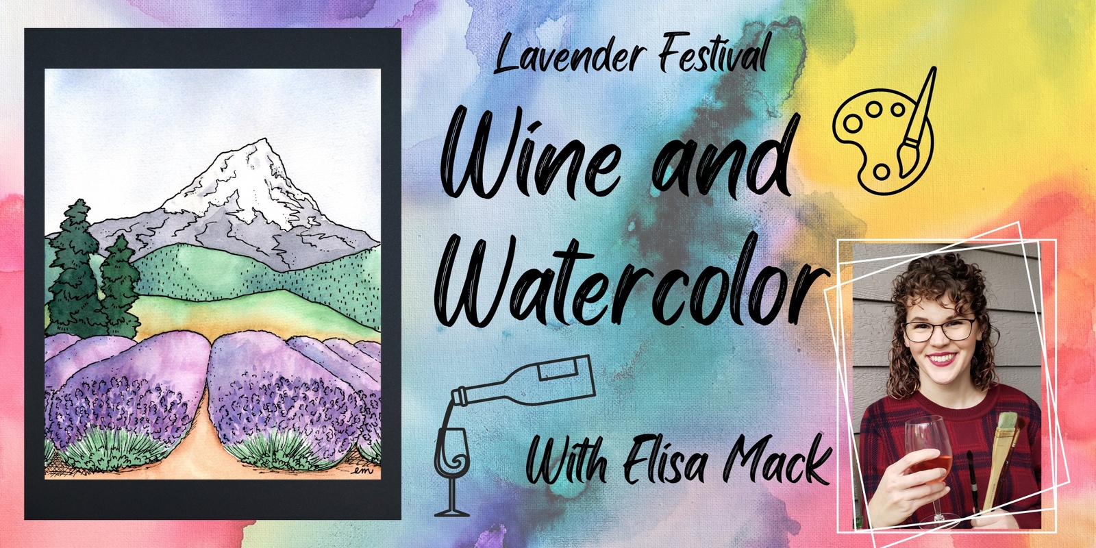 Banner image for Lavender Festival Wine & Watercolor at Helvetia