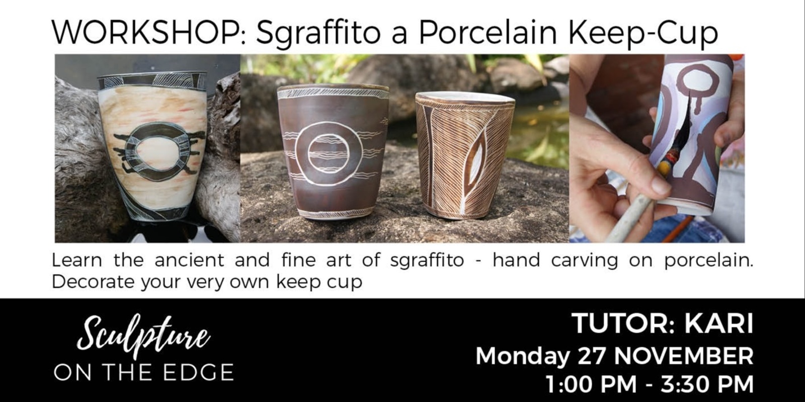 Banner image for Workshop: Sgraffito Porcelain Keep-Cup with Kari 