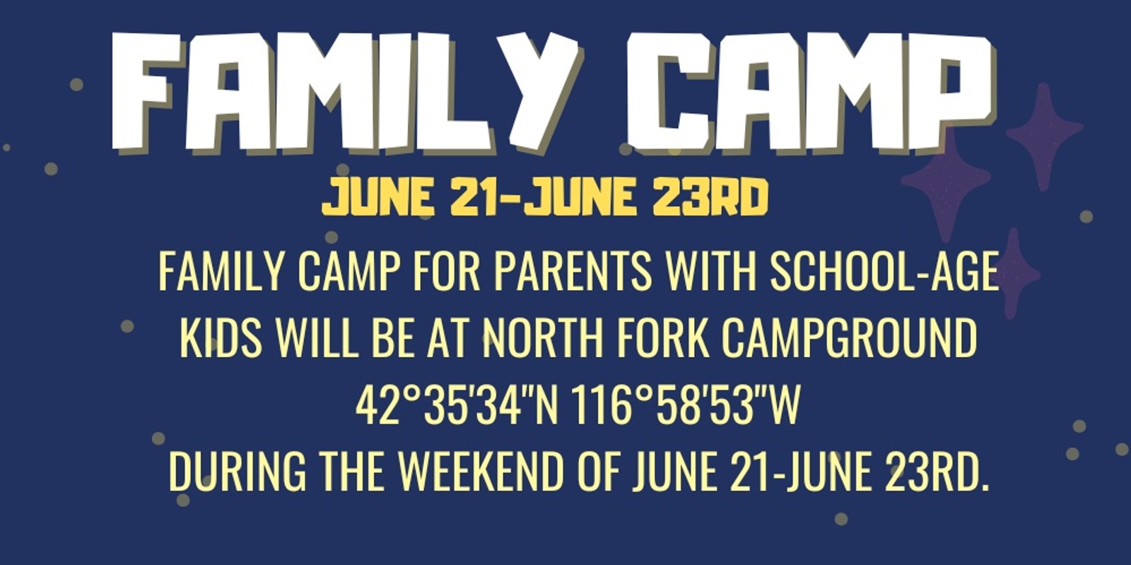 Banner image for FAMILY CAMP - June 21-23