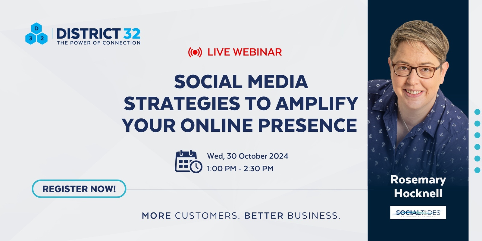 Banner image for District32 Webinar: Social Media Strategies to Amplify Your Online Presence