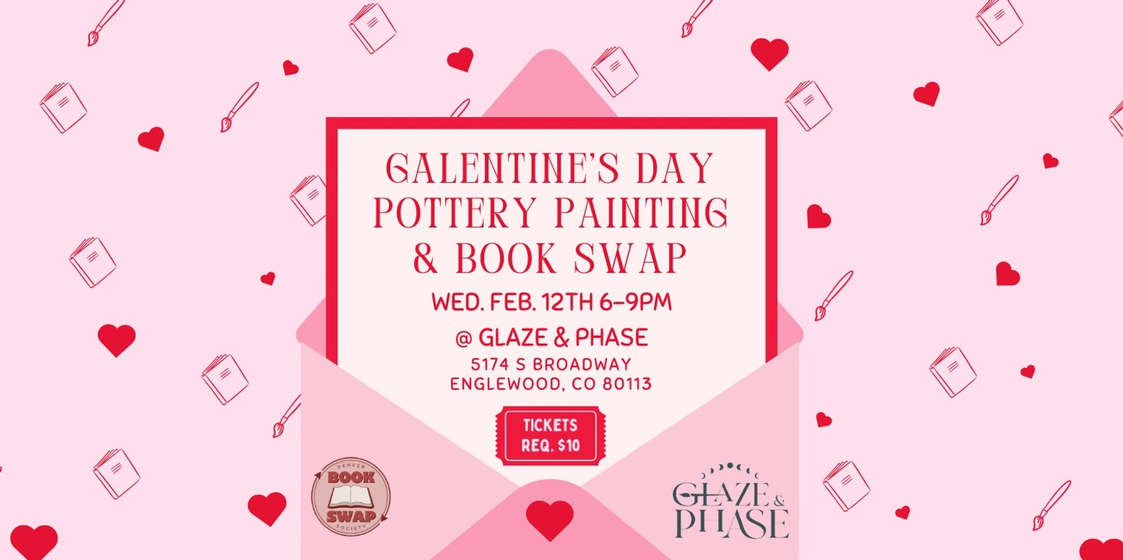 Banner image for Galentine's Pottery Painting & Book Swap