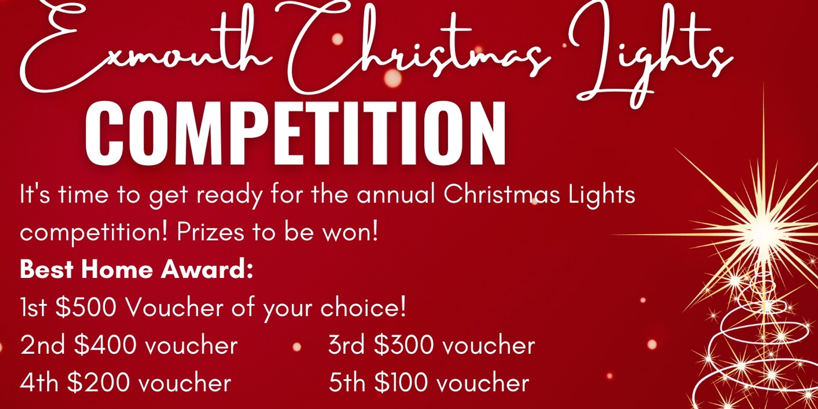 Banner image for Exmouth Christmas Light Competition 2024!