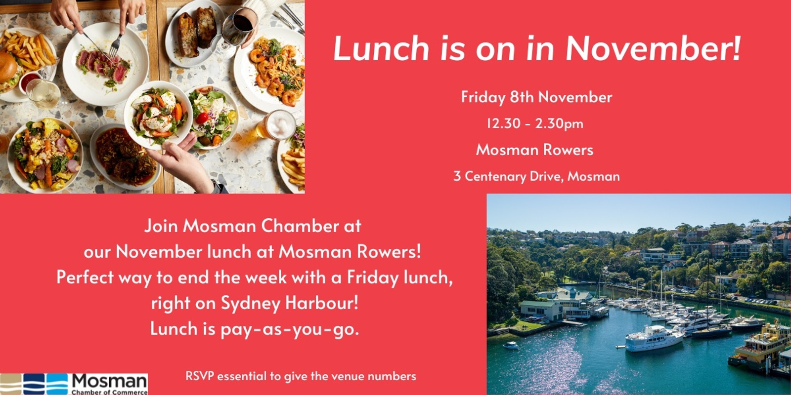 Banner image for Mosman Chamber Lunch - Mosman Rowers