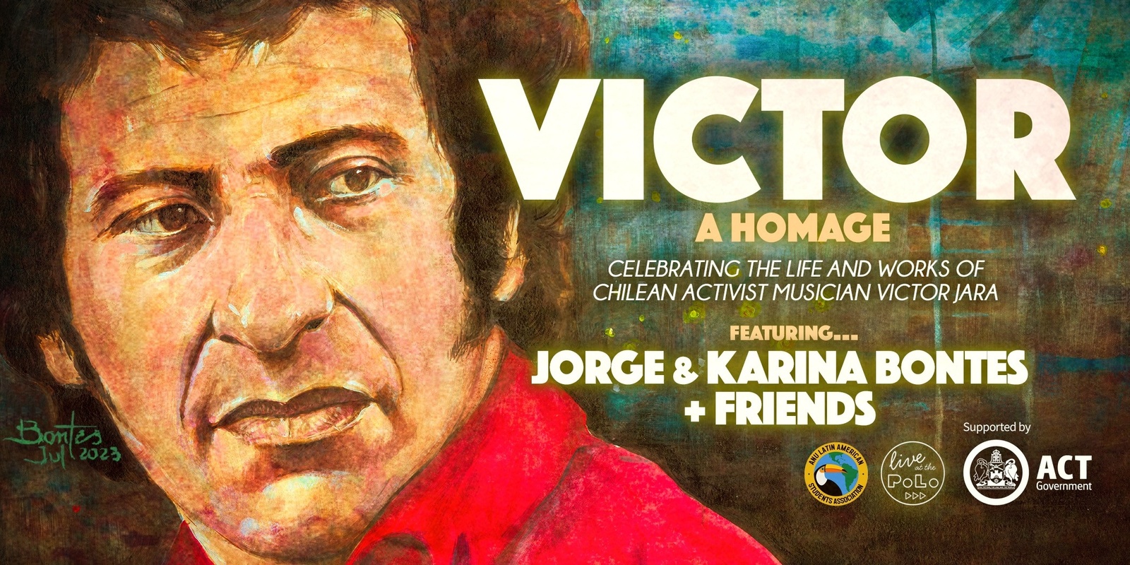 Banner image for VÍCTOR: A Homage : Concert + Exhibit + Film + Talk [LATIN AMERICAN FOLK]