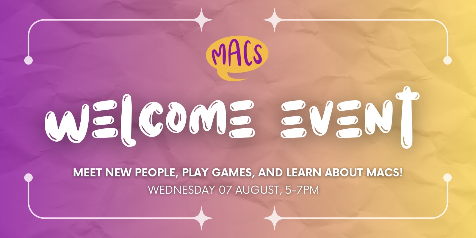 Banner image for MACS Welcome Event