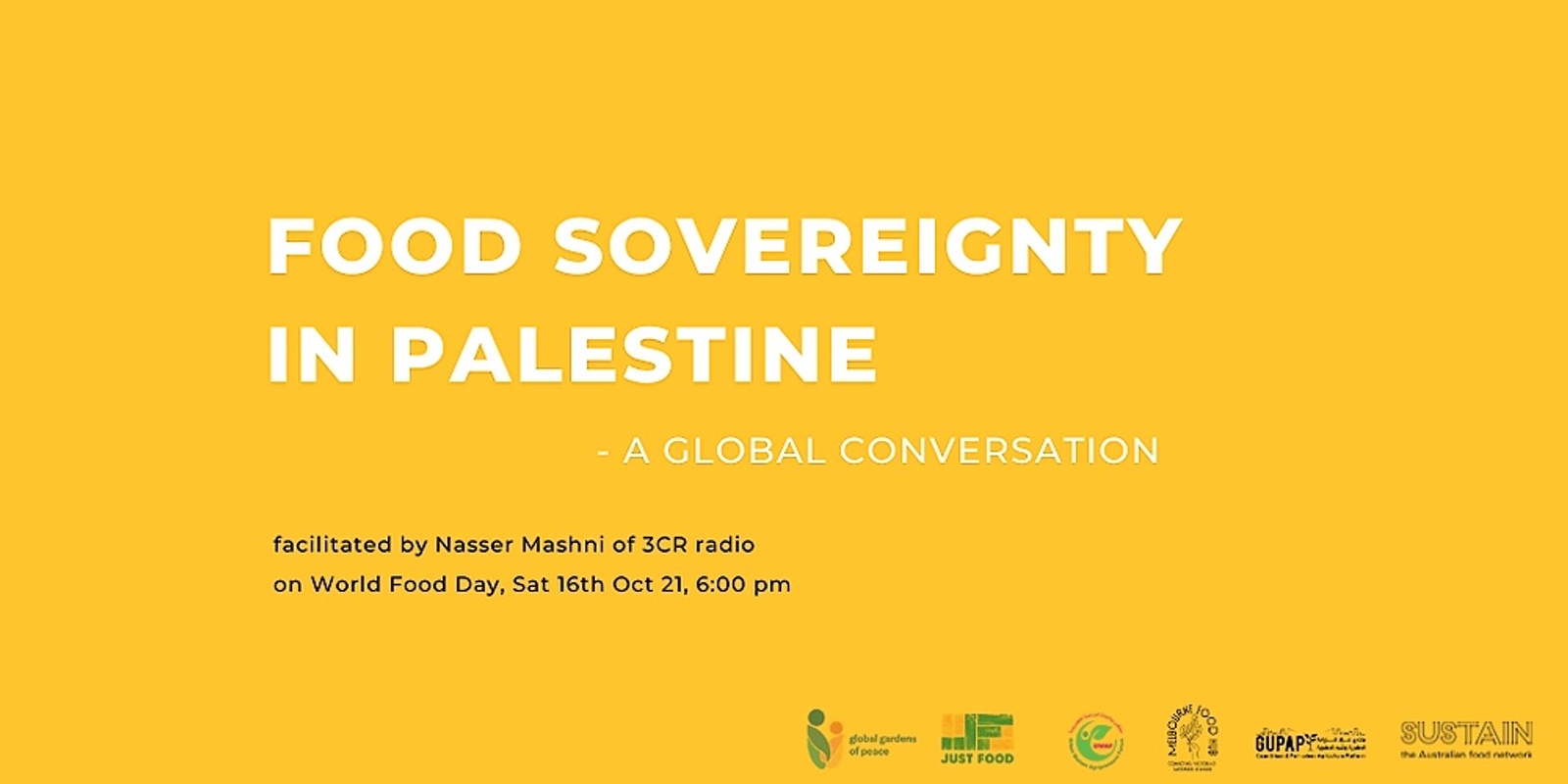 Banner image for Food Sovereignty in Palestine - a global conversation