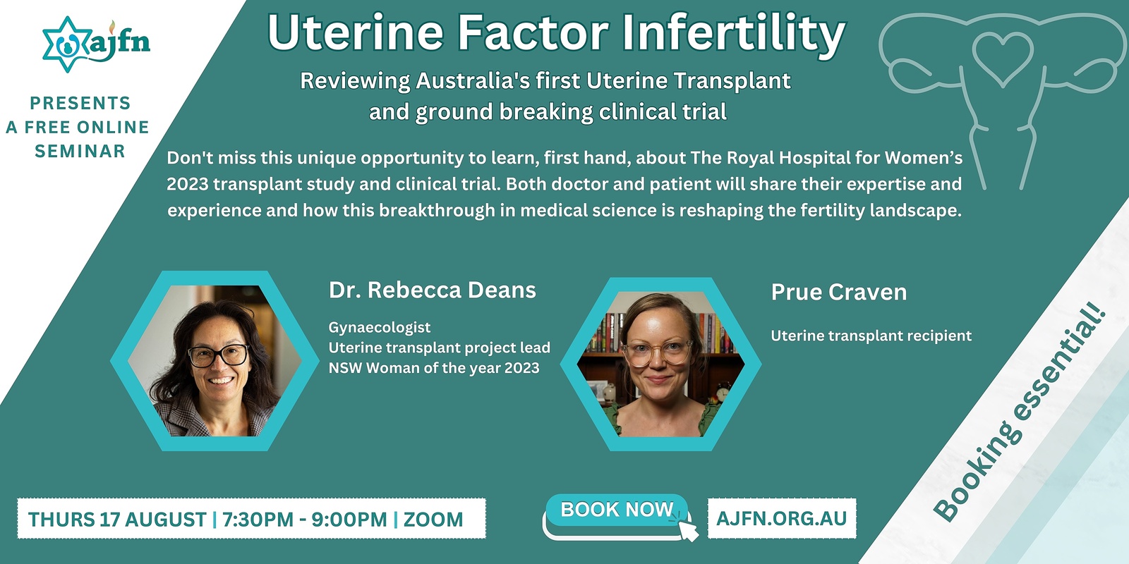 Banner image for Uterine Factor Infertility - Reviewing Australia's first Uterine Transplant & Clinical Trial