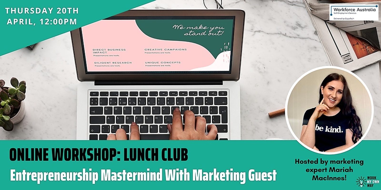 Banner image for Lunch Club Entrepreneurship Mastermind with Marketing Guest Expert