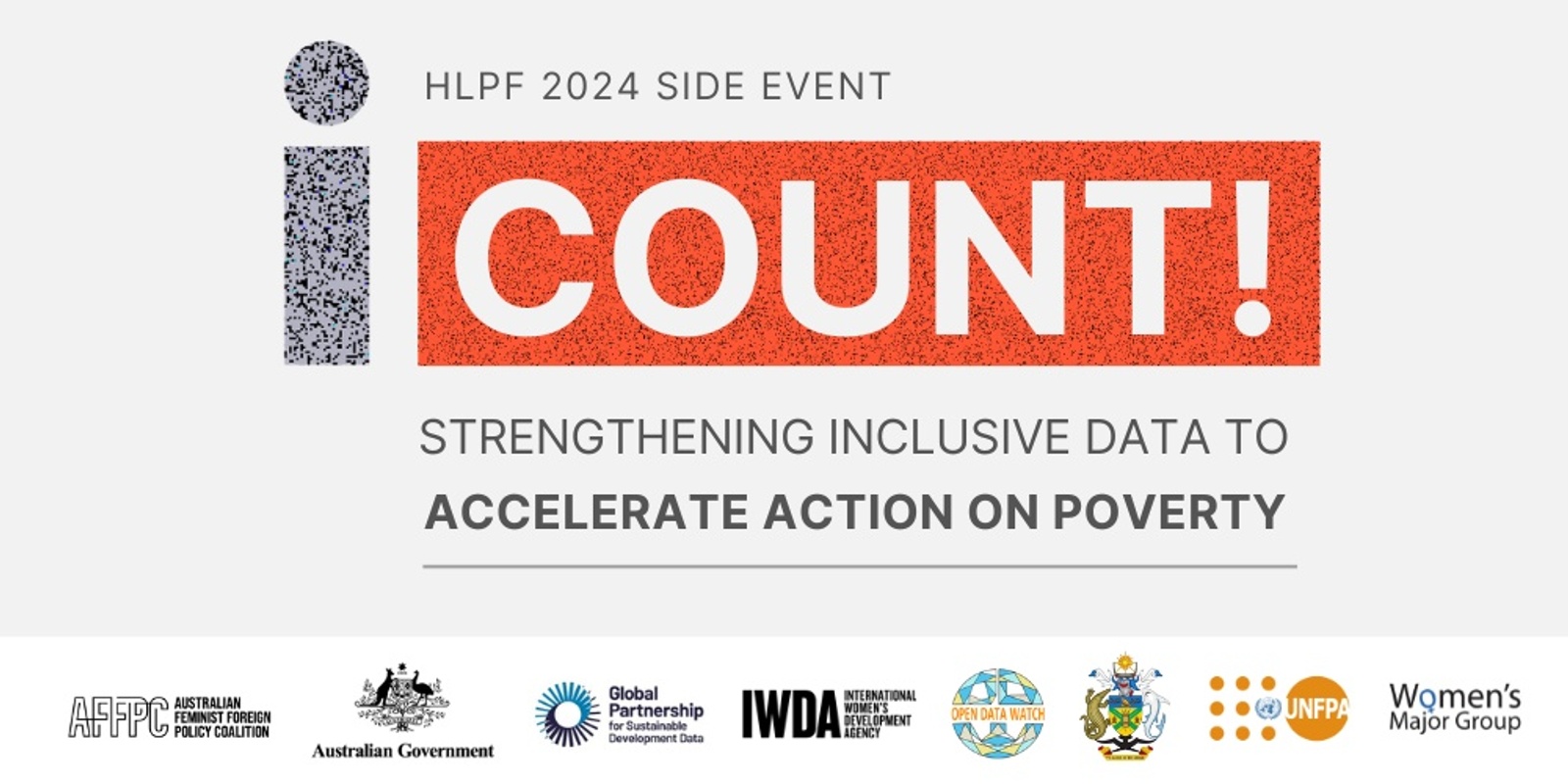 Banner image for I Count! Strengthening inclusive data to accelerate action on poverty (HLPF 2024 side event)