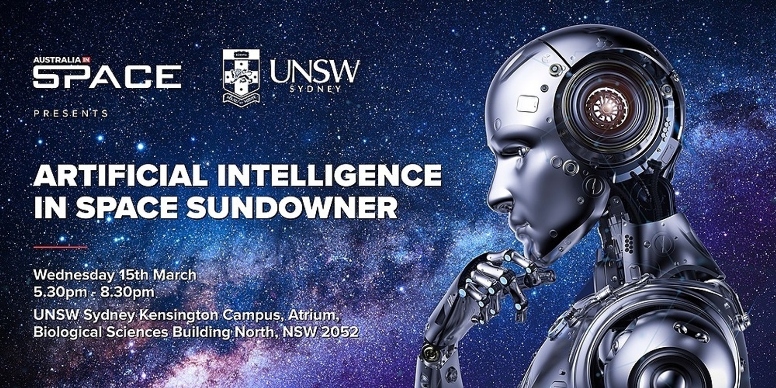 Banner image for Artificial Intelligence in Space Sundowner 