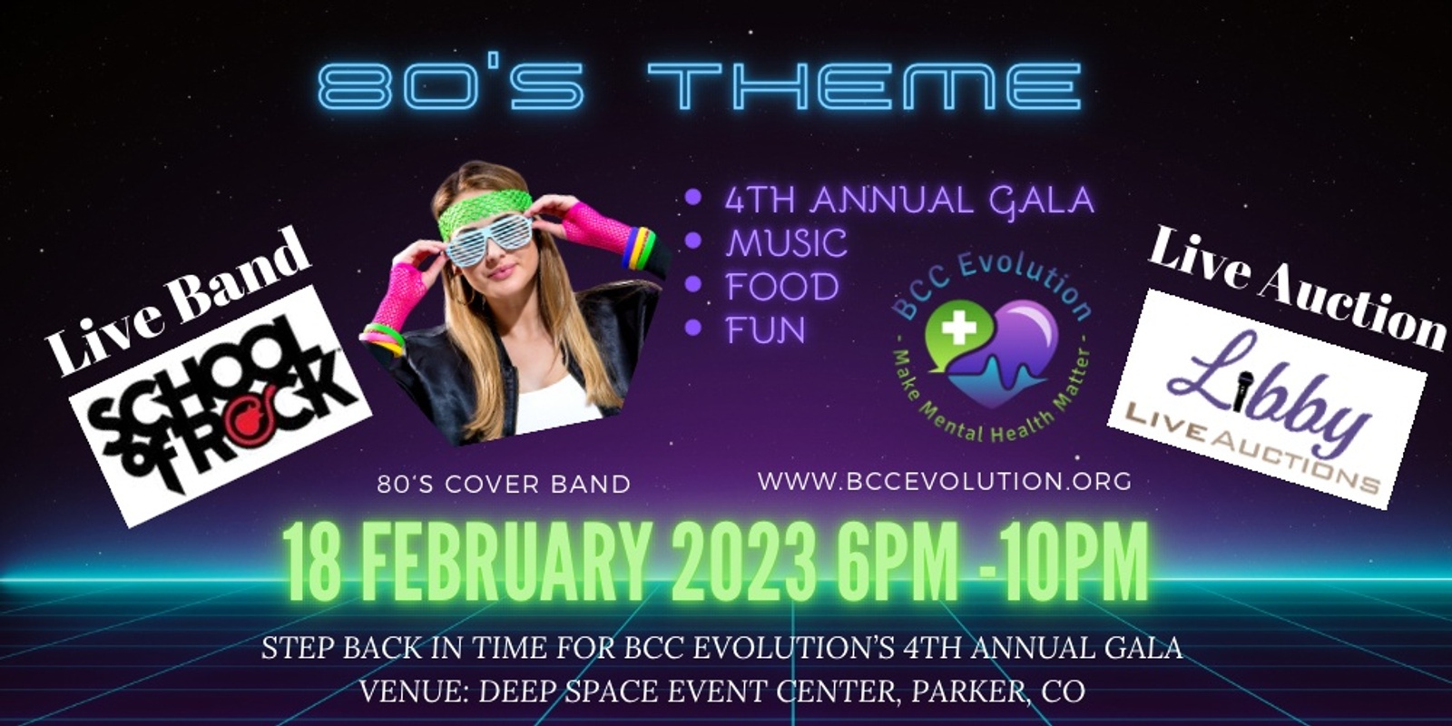 Banner image for 4th Annual BCC Evolution Gala 80's Theme