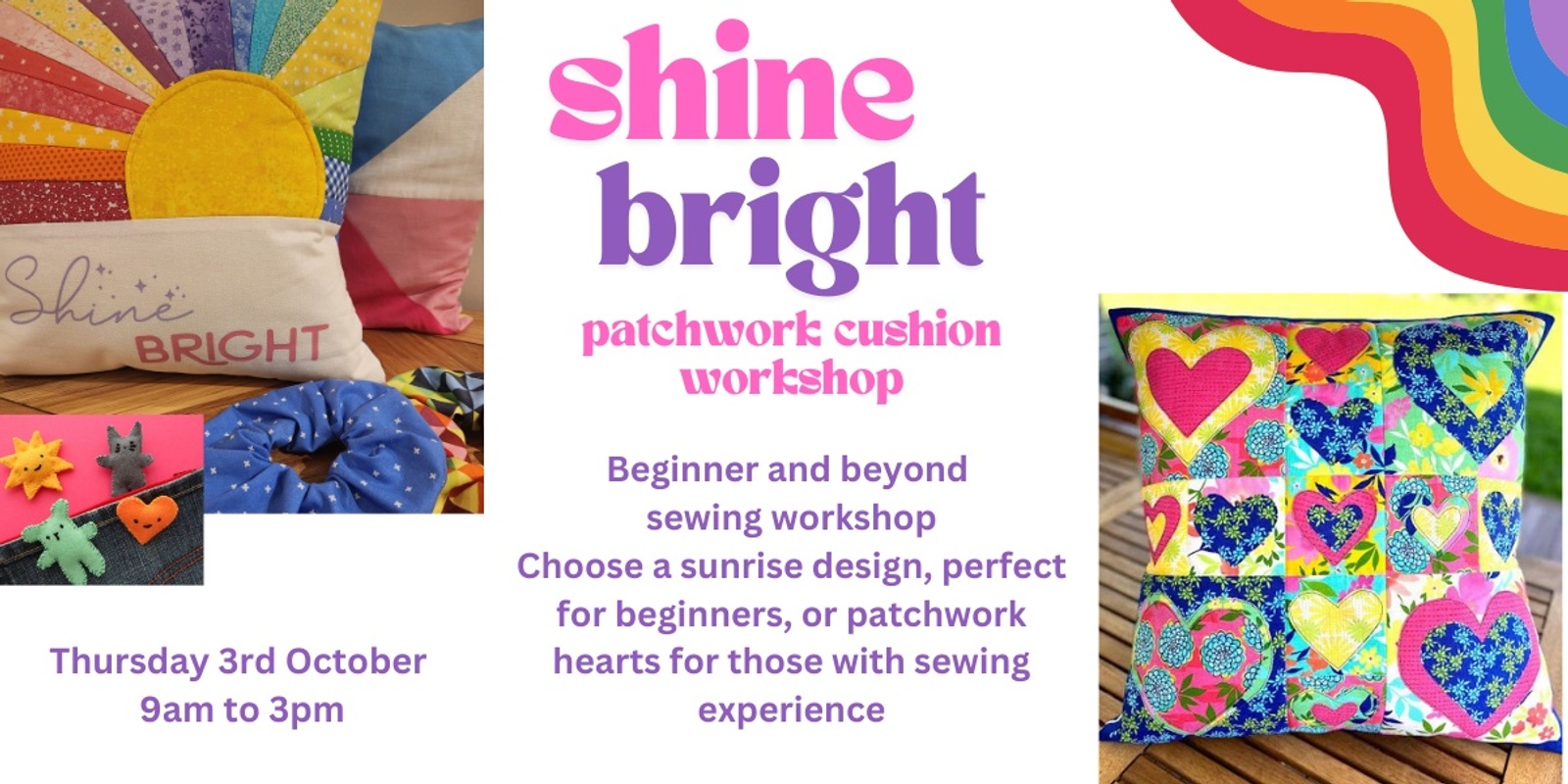 Banner image for Shine Bright Patchwork Cushion Workshop