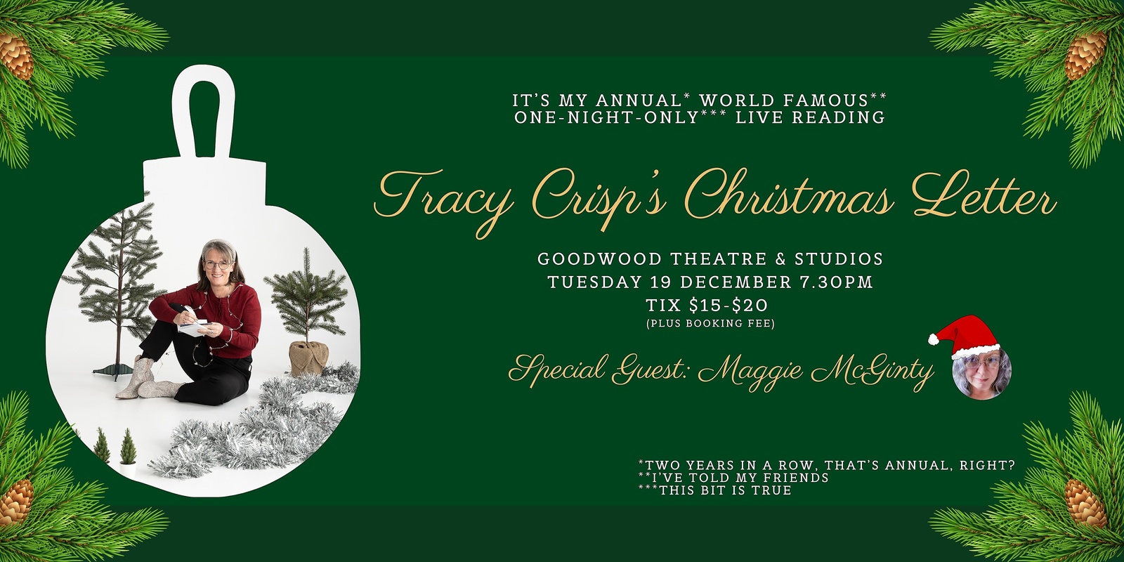 Banner image for Tracy Crisp's Annual, World-Famous, One-Night-Only, Christmas Letter Live Reading
