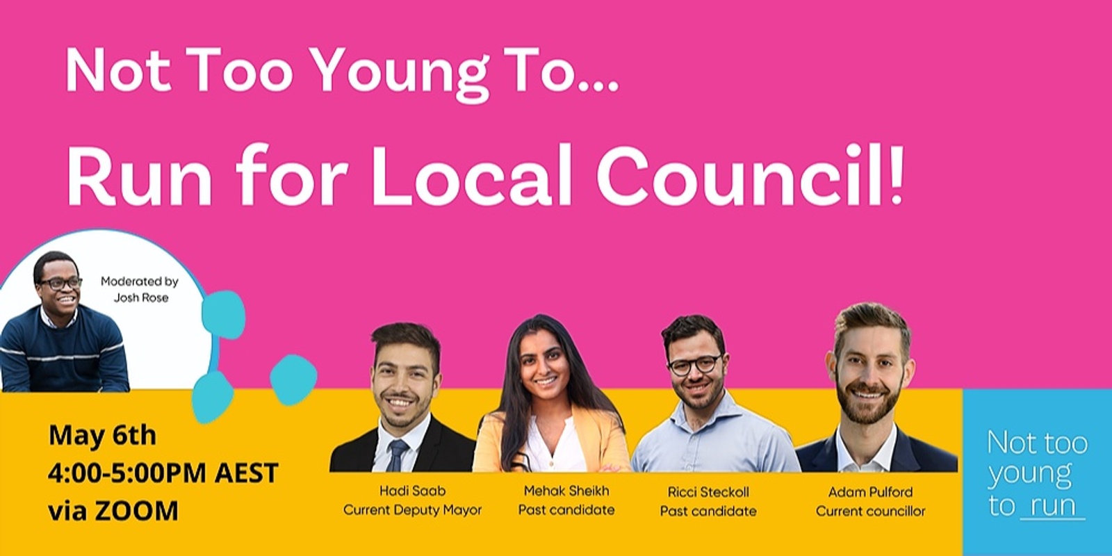 Banner image for Not Too Young To Run for Local Council! NSW Edition!