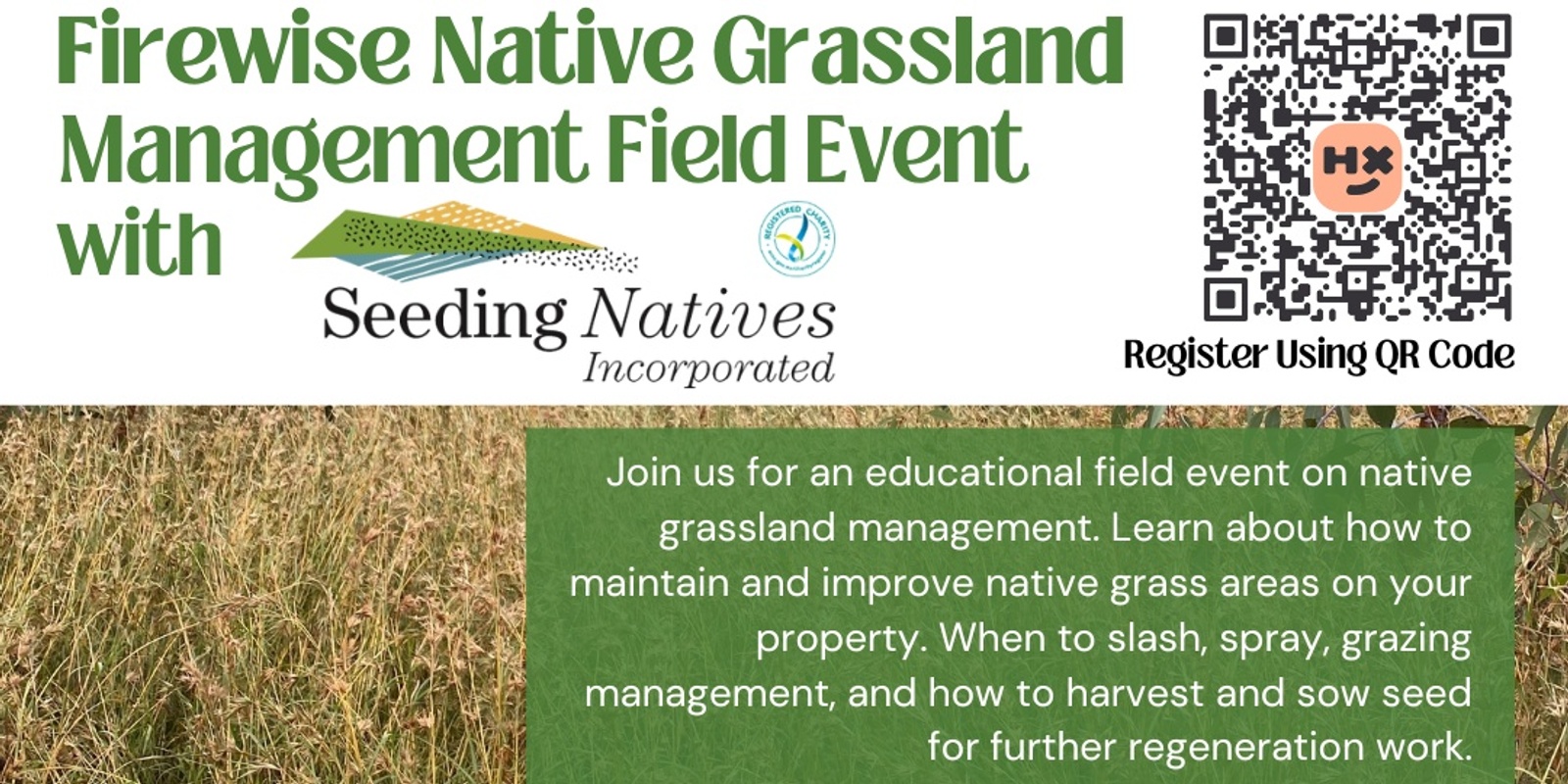 Banner image for Firewise Native Grassland Management Field Event with Seeding Natives