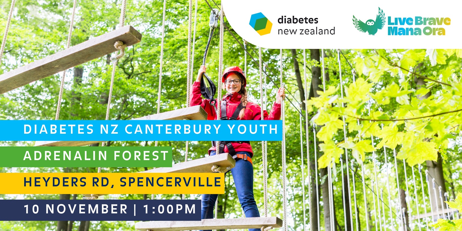 Banner image for Diabetes NZ Canterbury Youth: Adrenalin Forest