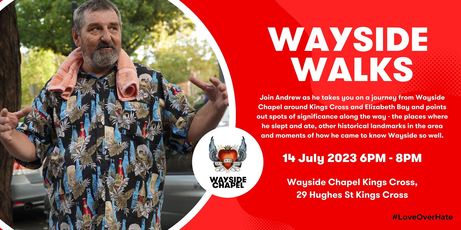 Banner image for Wayside Chapel Walking Tours