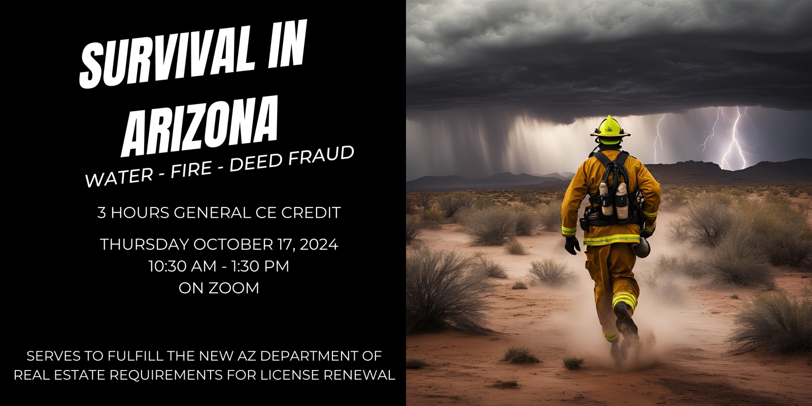 Banner image for SURVIVAL IN ARIZONA: WATER-FIRE-DEED FRAUD	