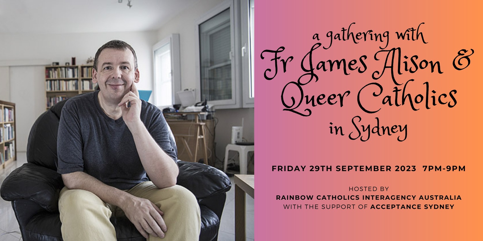 Banner image for A gathering with James Alison & LGBTIQA+ Catholics in Sydney