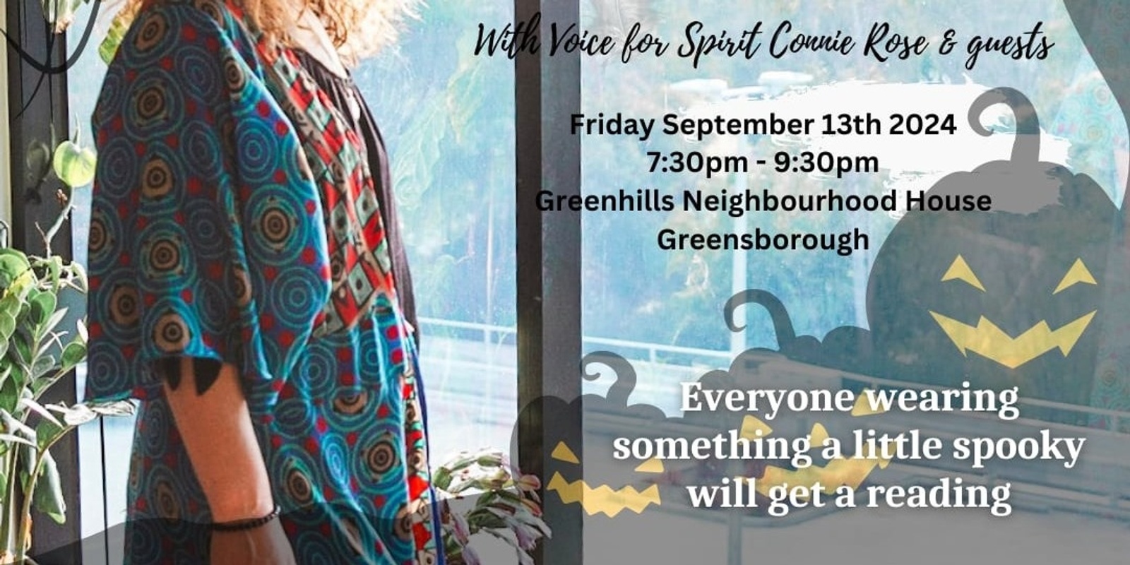 Banner image for SPOOKY FRIDAY 13th FUN! an evening of Working with Spirit - Audience Readings 