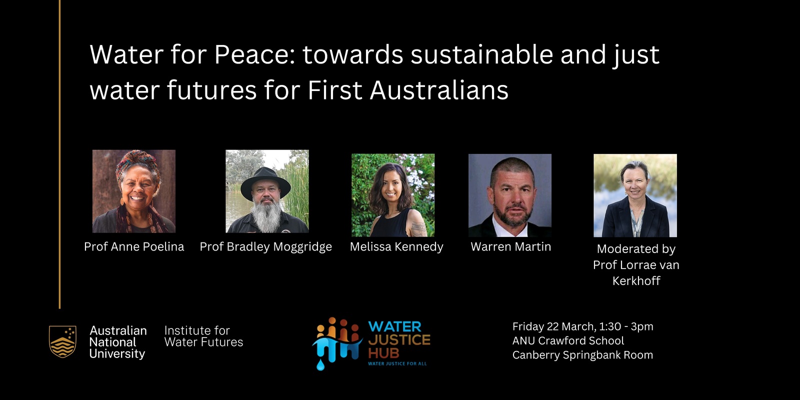 Banner image for Panel Event - Water for Peace: towards sustainable and Just water futures for First Australians