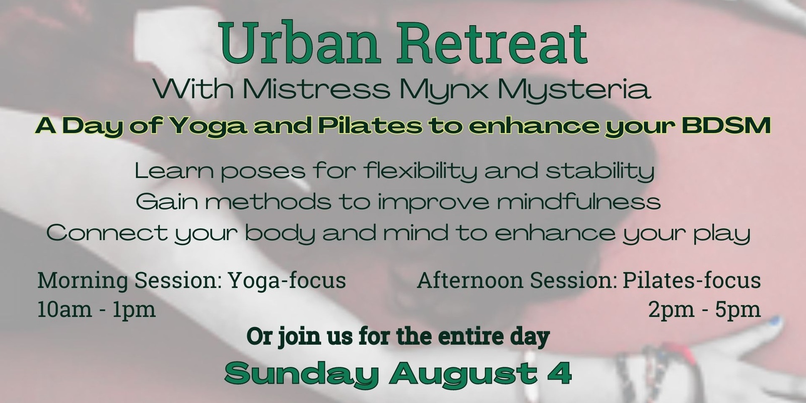 Banner image for Urban Retreat - Yoga and Pilates for BDSM and Kink