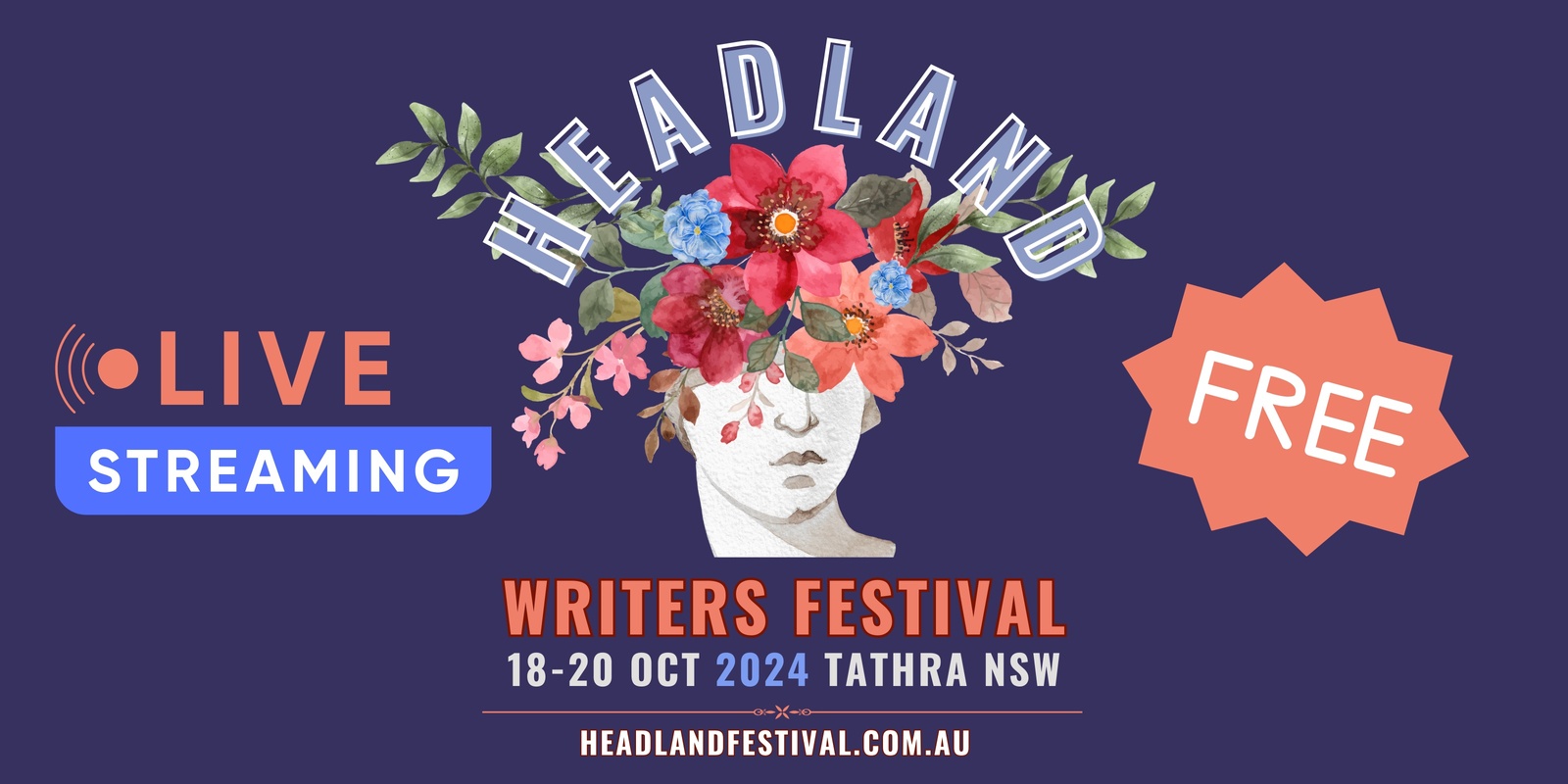 Banner image for HEADLAND WRITERS FESTIVAL LIVE STREAM JINDABYNE LIBRARY SAT 19/ SUN 20 OCTOBER 2024