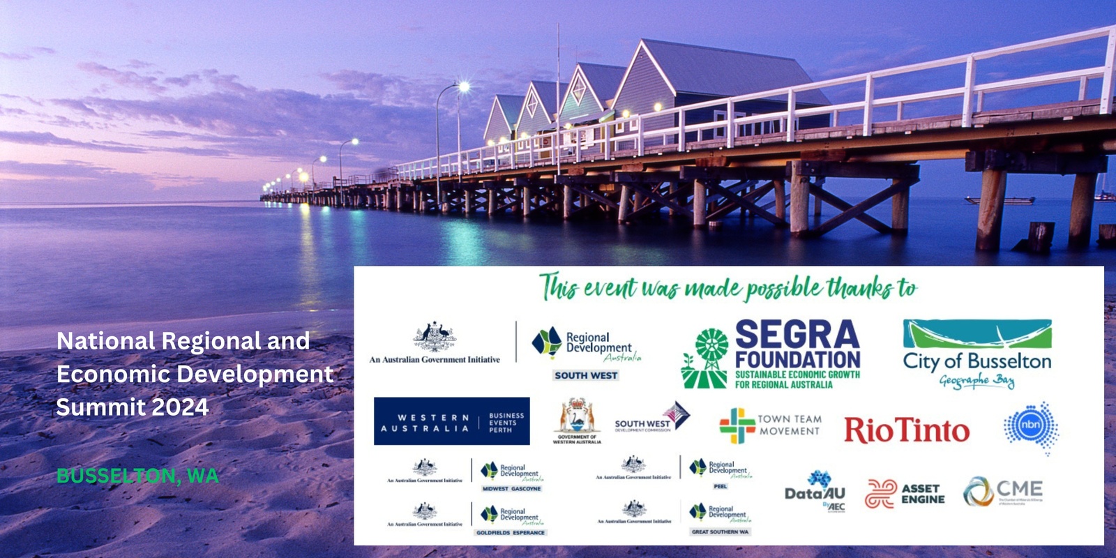 Banner image for National Regional and Economic Development Summit 2024 - BUSSELTON WA